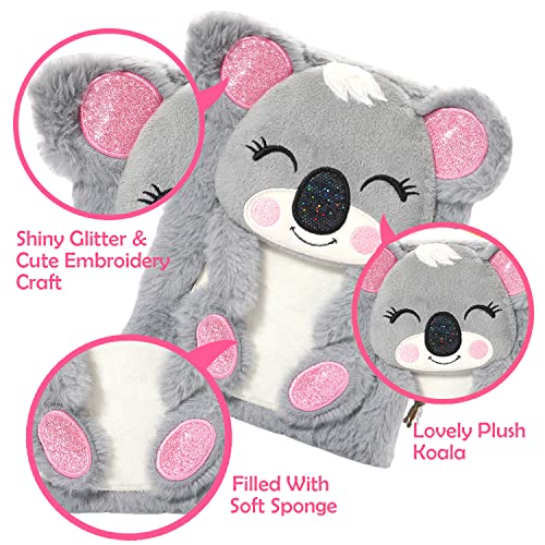 Carnet Koala Peluche Journal Intime 160 Pages avec Cadenas - Cadeau Idéal pour Enfants