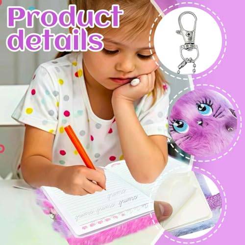Mini Carnet de Notes Chat Peluche - Journal Intime Cadeau Fille 6-8 Ans