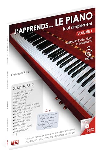 J'apprends le Piano : Méthode Progressive pour Débutants avec CD - Niveau 1 & 2