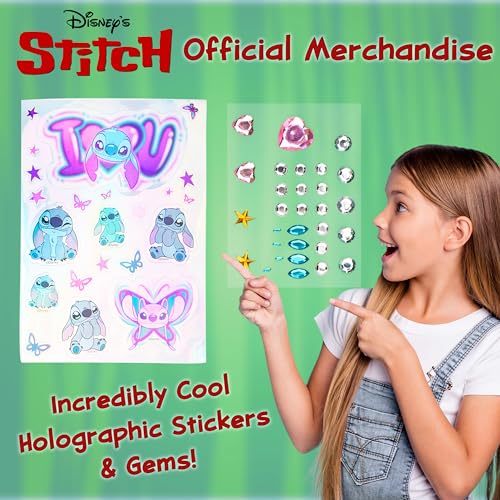 Disney Stitch : Coffret Journal Intime à Personnaliser pour Fille – Carnet Créatif avec Stylos et Stickers – Cadeau Idéal pour Enfants Fans de Disney