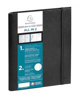 Agenda semainier de bureau Exacompta All in 2 EasySlim 21 Kaa 15x21 cm Noir - Janvier à Décembre 2026