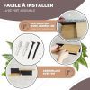 ElbFuchs® Porte Papier Toilette Mural en Bambou - Design Élégant avec Étagère Intégrée - Installation Facile sans Percage - Noir