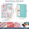 Agenda Semainier 2026 A5 Spirale - Planificateur Annuel avec Boucle Stylo et Autocollants - Bleu Clair