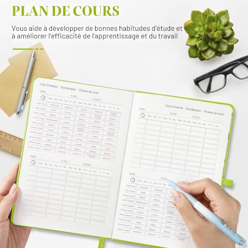 Agenda Semainier ELAKIRI : Octobre 2024 - Décembre 2025, Cuir PU Souple, Format A5