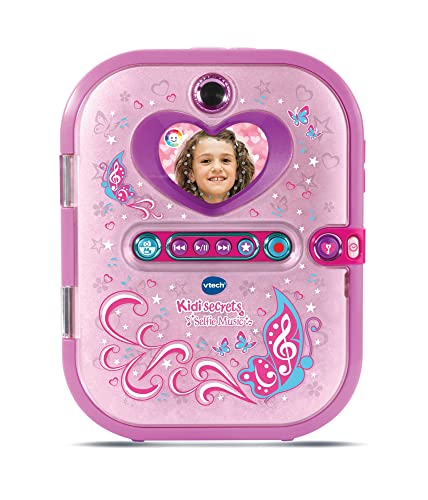 VTech KidiSecrets Selfie Music Rose : Journal Intime Électronique 7-en-1 avec Reconnaissance Faciale, Appareil Photo & Vidéo, Jeux Éducatifs