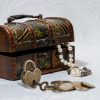 JJUNW Lot de 2 Cadenas Cœur Vintage avec Clé - Idéal pour Boîtes à Bijoux et Agendas