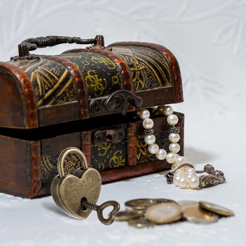 JJUNW Lot de 2 Cadenas Cœur Vintage avec Clé - Idéal pour Boîtes à Bijoux et Agendas