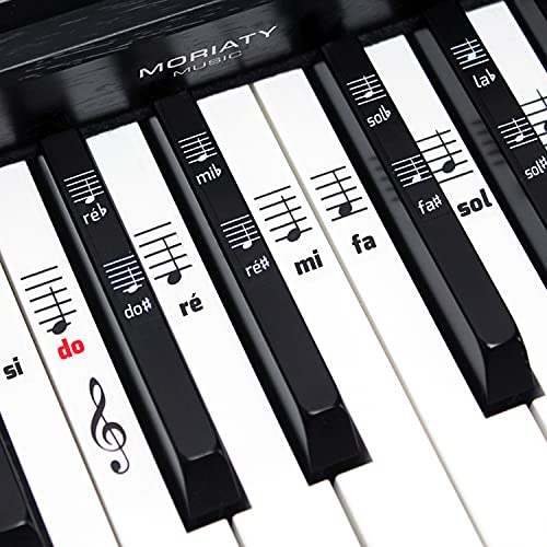 MORIATY® Autocollants pour Notes de Piano - Kit Premium Complet pour 49, 61, 76, 88 Touches avec Ebook Instructif en Français