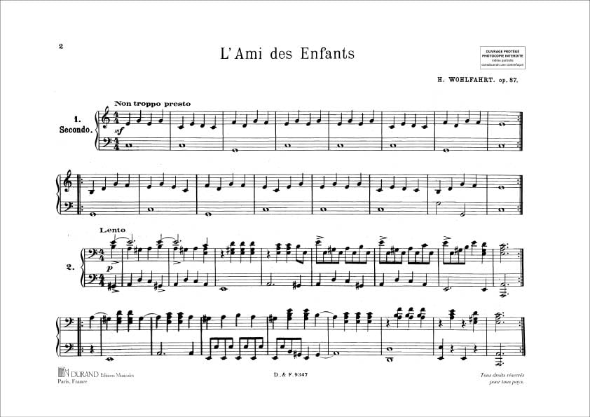 L'Ami des Enfants Piano Duos 4 Mains : Recueil de Partitions pour Débutants et Professeurs