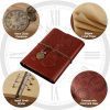 Asten Carnet de Notes en Cuir Vintage Rechargeable avec Papier Ligné - Agenda Voyage Cadeau Idéal