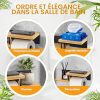 Diealles Shine® Porte-Papier Toilette Mural avec Étagère – Support sans Perçage en Bambou et Acier Inoxydable