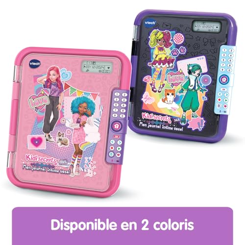 VTech KidiSecrets 365 Mon Journal Intime Vocal Rose - Journal Électronique avec Enregistreur Vocal, Code Secret et Jeux - Cadeau Enfant 5-12 Ans