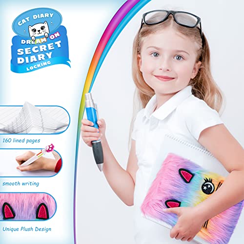 Homicozy Journal Intime Fille avec Clé et Cadenas - Carnet Secret A5 160 Pages, 4 Jouets Anti-Stress, Stylo Multicolore - Cadeau Idéal Enfants 6-9 Ans