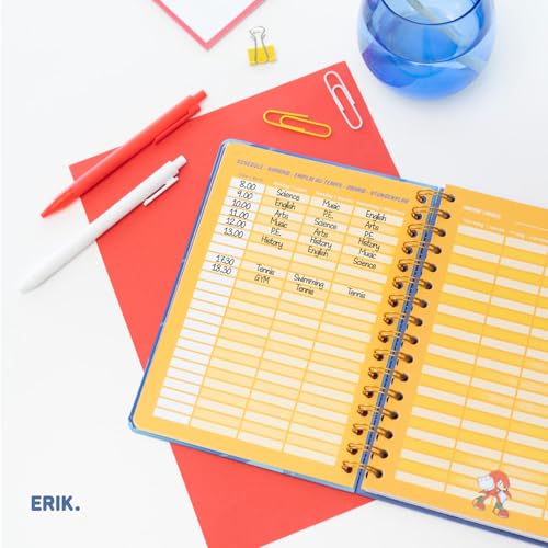 Agenda Scolaire Semainier 2025-2026 Sonic A5 - Organisation et Motivation pour Collégiens et Lycéens