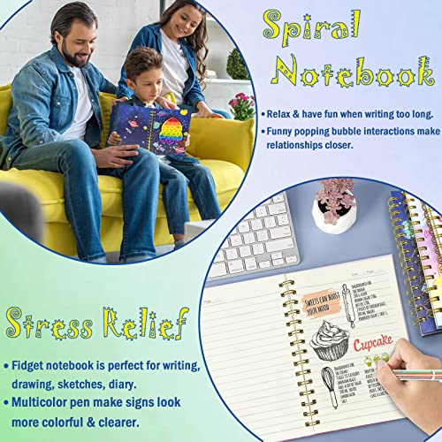 Carnet Secret Garçon Fusée Fidget Pop avec Stylo Multicolore - Journal Intime A5 Ligné, 80 Feuilles, Cadeau Idéal 5-10 Ans