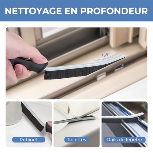 Cleangor Brosse à Joints Ergonomique - Nettoyage Profond pour Carrelage, Cuisine et Salle de Bain