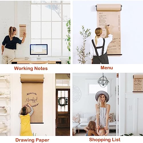 Distributeur Mural Porte-Rouleau Papier Kraft avec Coupe-papier - Largeurs Multiples