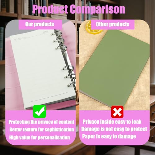 A6 Carnet de Notes Secret avec Cadenas Cœur, Journal Intime Fille, Stylo Diamant, Rose 190x120mm