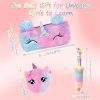 VFANDV Journal Intime Fille avec Cadenas - Cahier Licorne Peluche et Stylo Multicolore - Agenda Secret Cadeau Noël 3-9 Ans (Violet)