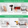 Porte-rouleau papier toilette avec étagère en acier inoxydable SUS304 - Montage adhésif ou à vis - Blanc