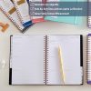 Agenda Semainier 2026 A5 Spirale - Planificateur Annuel avec Boucle Stylo et Autocollants - Bleu Clair