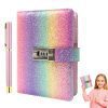 Journal Intime Fille avec Cadenas et Stylo - Design Arc-en-ciel - Cadeau Idéal 8-14 ans