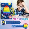 Carnet Secret Garçon Fusée Fidget Pop avec Stylo Multicolore - Journal Intime A5 Ligné, 80 Feuilles, Cadeau Idéal 5-10 Ans