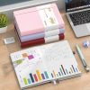 Smarpau Carnet de Notes A5 à Carreaux - Couverture Rigide en Cuir PU, 360 Pages, 100 g/m², Idéal pour Travail, Études et Voyages