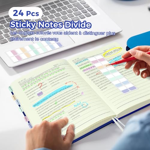 Carnet de Notes A5 Relié - Journal Intime Adulte 368 Pages avec Onglets, Couverture Rigide, Idéal Bureau et École