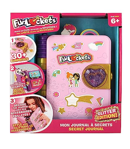 FUNLOCKETS - Mon Journal à Secrets Edition PAILLETEE, le coffret créatif pour filles