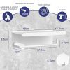 Porte Papier Toilette Mural Auto-Adhésif en Acier Inoxydable avec Étagère - Blanc