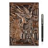 OFFCUP Carnet de Notes A5 Vintage Dragon - Journal Ligné 200 Pages avec Stylo - Cadeau Rétro Homme Femme