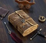 URBAN LEATHER Journal Intime Cuir Artisanale Motif Arbre de Vie - Carnet Vierge Rustique