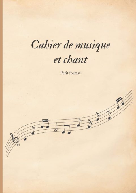 Cahier de Musique et Chant Petit Format 17x22 cm : Carnet de Partitions 48 Pages Grands Carreaux avec 1 Portée