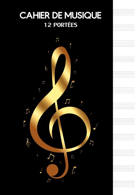 Cahier de Musique 12 Portées A4 : Carnet de Composition pour Partitions Musicales, Idéal Débutants et Professionnels