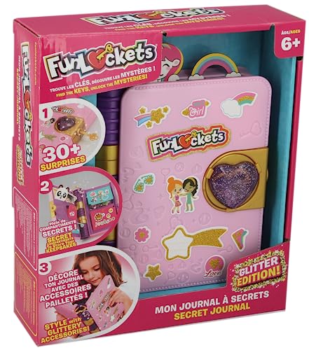 FUNLOCKETS - Mon Journal à Secrets Edition PAILLETEE, le coffret créatif pour filles