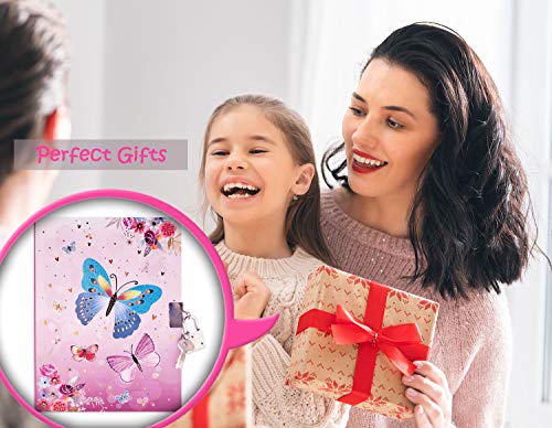 Carnet Secret Papillon pour Fille : Journal Intime à Clé, 80 Pages Lignées, Cadeau Créatif pour Enfants 6-10 Ans