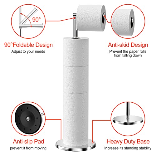 Porte Papier Toilette sur Pied en Acier Inoxydable - Design Élégant et Pratique pour Salle de Bain et Cuisine