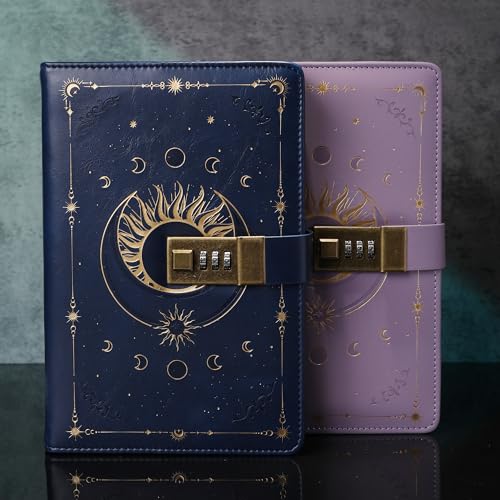 TIEFOSSI Journal Intime Vintage avec Cadenas - Carnet Rechargeable A5, 224 Pages Numérotées
