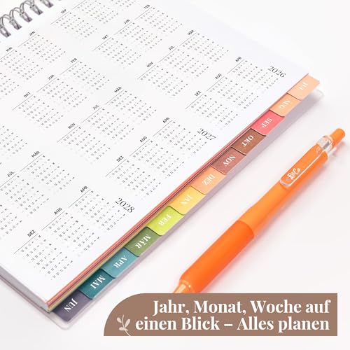 Rileys Agenda 2026-2027 : Planificateur Journalier, Hebdomadaire et Mensuel - Format 20x15 cm, Bleu Typographique - Organisation Optimale pour l'Année Scolaire et Professionnelle