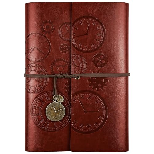 Asten Carnet de Notes en Cuir Vintage Rechargeable avec Papier Ligné - Agenda Voyage Cadeau Idéal