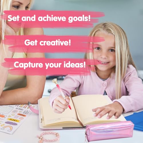 Journal Intime à Cadenas pour Filles 7-13 Ans - Ensemble Complet avec Stylo, Bracelet et Autocollants - Cadeaux Idéaux