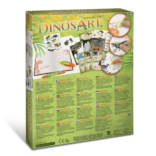 Journal Intime Dinosaure DinosArt : Carnet Secret avec Stylo 6 Couleurs et Applicateur de Motifs pour Enfants dès 7 Ans