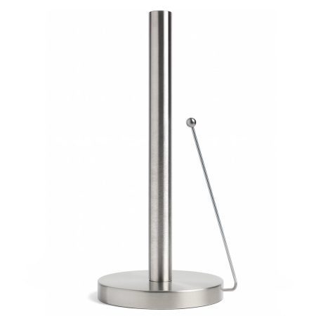 Minismus Porte Essuie-Tout sur Pied - Support Rouleau Stable avec Bras Anti-Roulement - Dérouleur Papier Cuisine Moderne - Accessoire Pratique et Élégant (Argent)