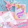 HappyGoLucky Coffret Cadeau Fille 3-12 Ans : Journal Intime Licorne, Peluche, Accessoires & Bijoux