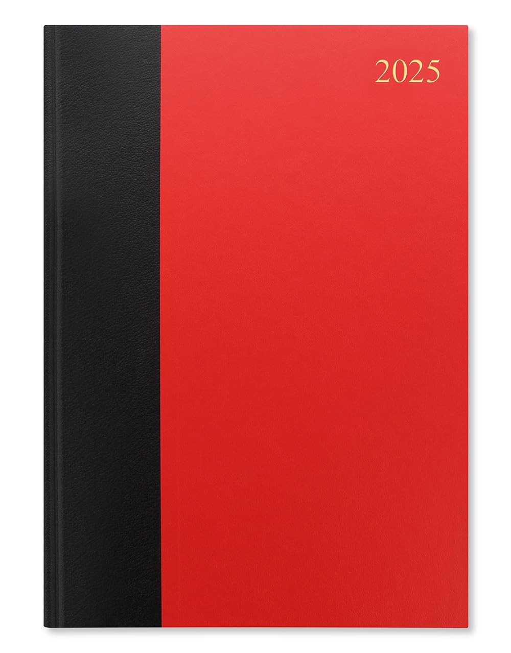 Agenda Letts of London Standard A4 2025, 2 pages par jour, Rouge/Noir