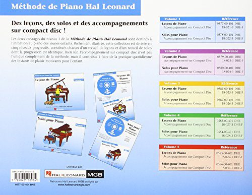 Leçons de Piano Hal Leonard Volume 1 : Méthode Progressive pour Débutants | Recueil de Partitions et Chansons | Livre de Cours Français