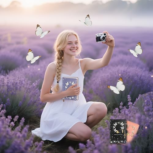 Journal Intime A5 avec Cadenas Cœur et Papillon UV – 200 Pages Lignées, Porte-Stylo, Marque-Page – Cadeau Idéal pour Filles et Adultes