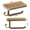 Porte-Papier Toilette Mural Rétro Vintage Doré avec Étagère et Support Rouleau en Aluminium