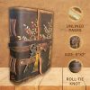 URBAN LEATHER Journal Intime Cuir Artisanale Motif Arbre de Vie - Carnet Vierge Rustique
